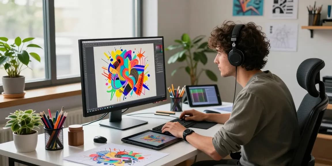 Creative designer focused on NSFW digital artwork in modern studio