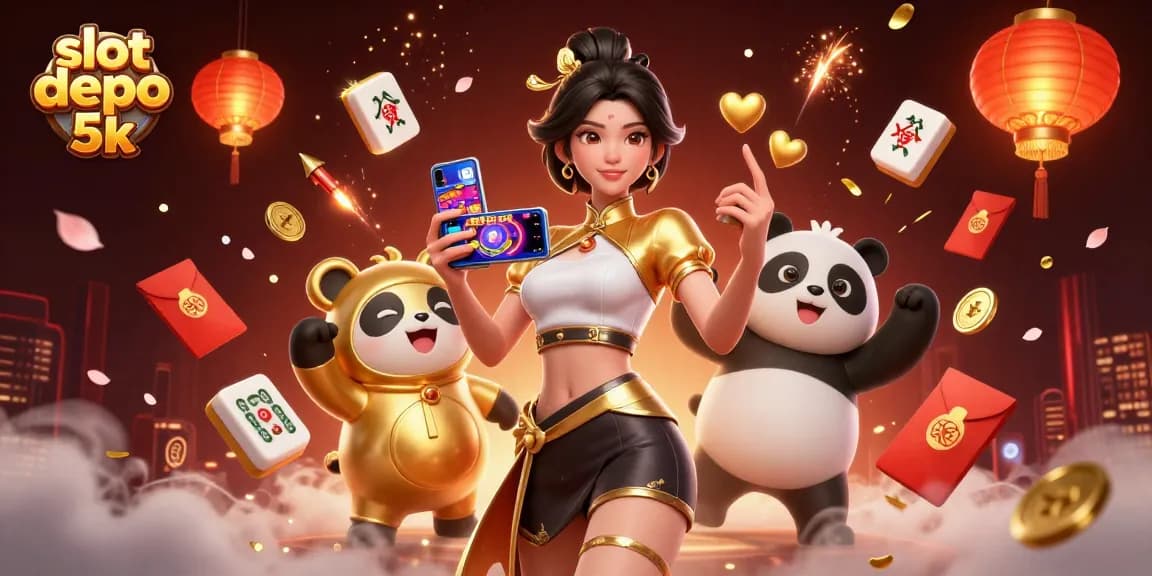 Play exciting games at slot depo 5k with vibrant characters and casino elements