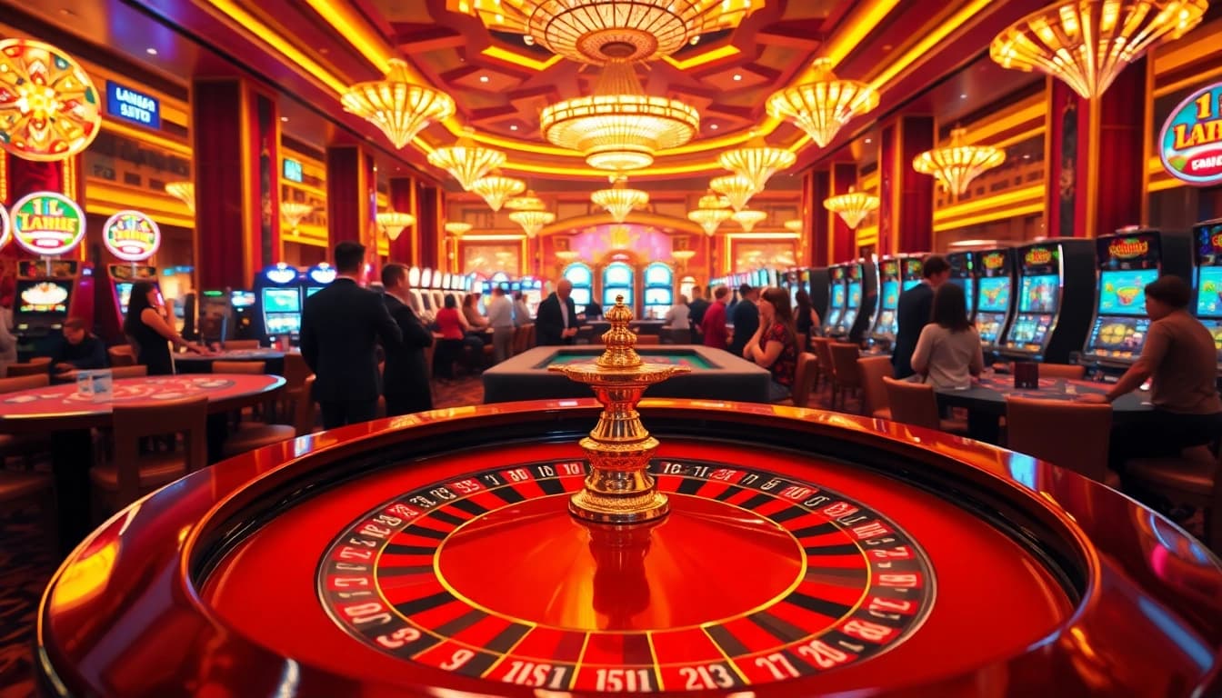 Enjoy a thrilling Non gamstop Casino Uk experience at a vibrant roulette table with enthusiastic players.