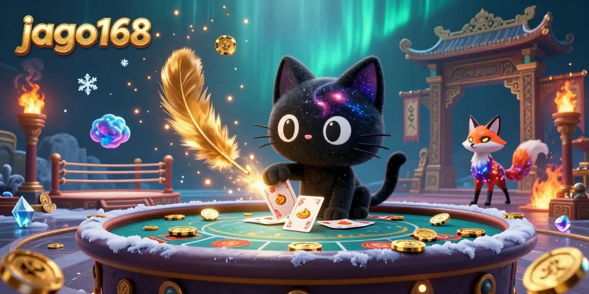 Experience the thrill of jago168 with cosmic casino gameplay, gold chips, and vibrant creatures!