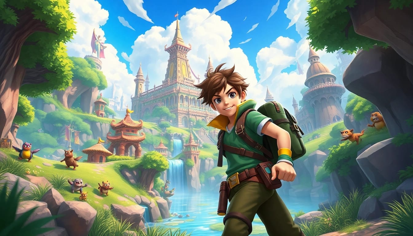 Engaging scene from yono game showcasing a hero character in a vibrant fantasy world.