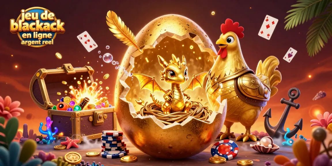 Jouez au jeu de blackjack en ligne argent réel avec cette illustration riche en éléments de casino et de couleurs vives.