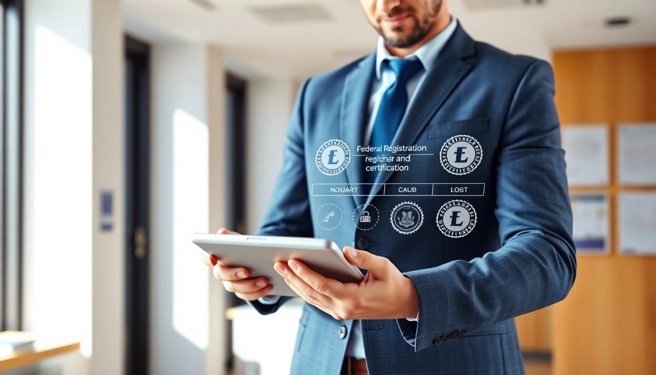 Engaging in Registration and certification in Federal databases for federal contracts with a professional consultant.