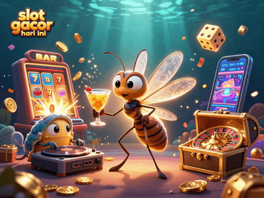 Experience thrilling spins with slot gacor hari ini amidst vibrant casino elements and characters.