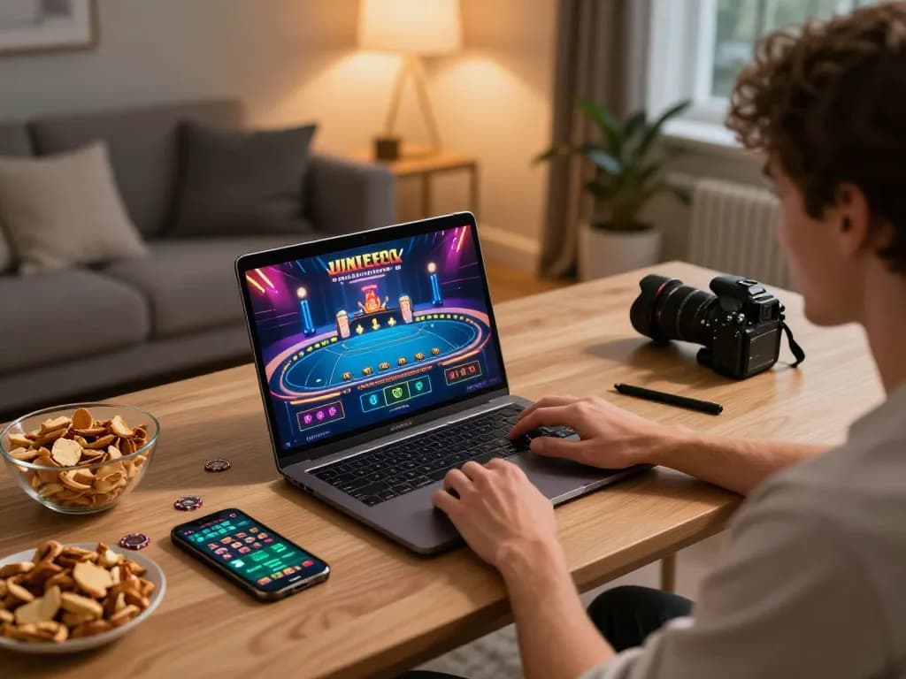 Experience strategic gameplay with DH88 at a modern home gaming setup featuring a live dealer.