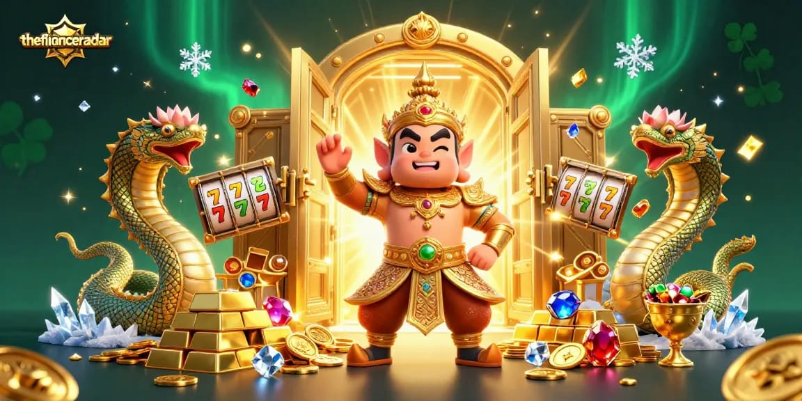 Spin and win with thefinanceradar's vibrant casino illustration featuring golden riches and exciting game elements.