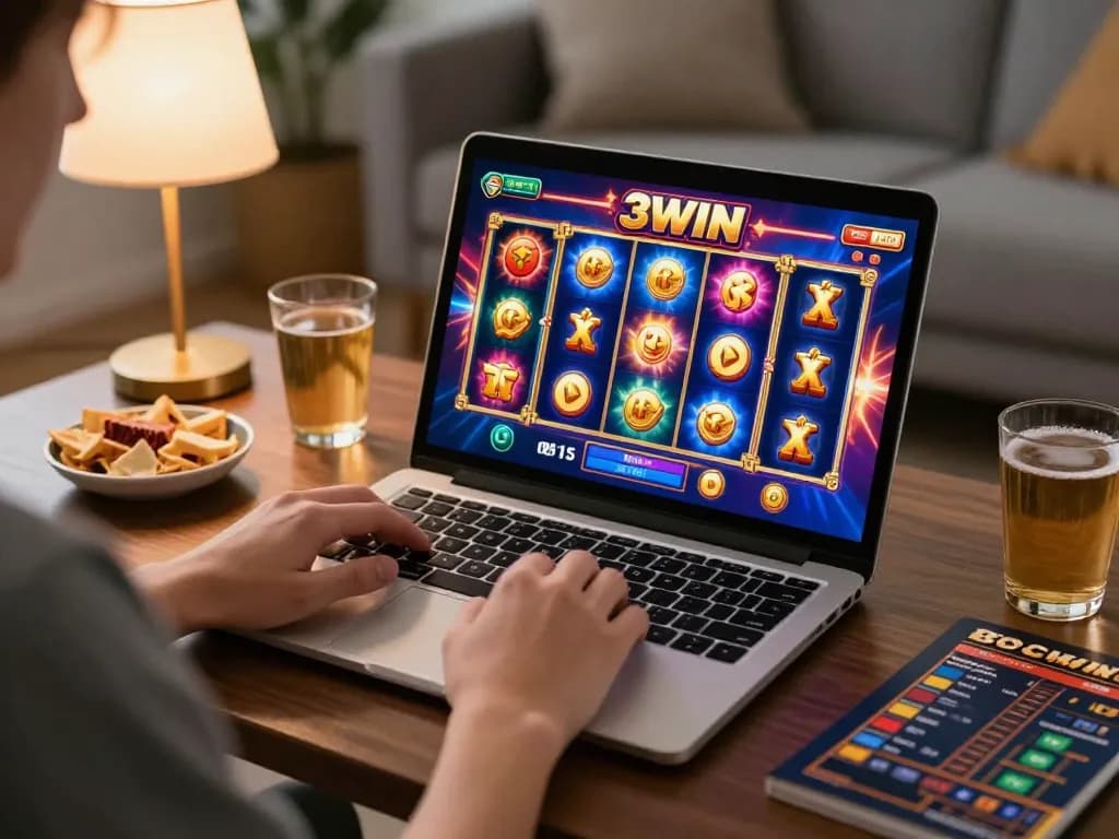 Experience exhilarating online slots with 3win in a cozy home setting.