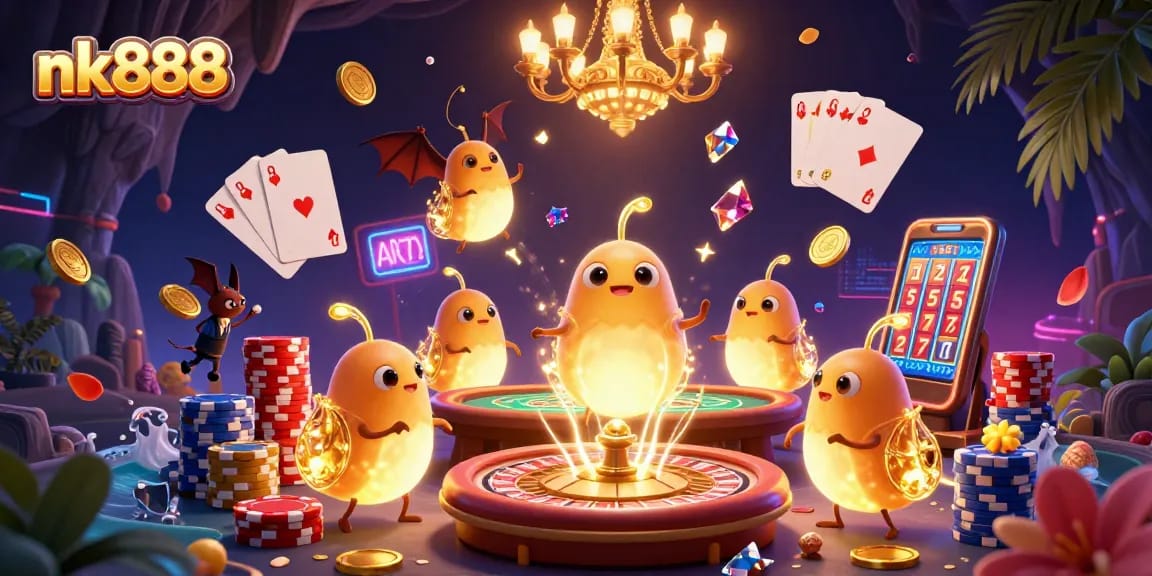 Engage in thrilling casino action at nk888 with glowing glowworms lighting the game atmosphere.