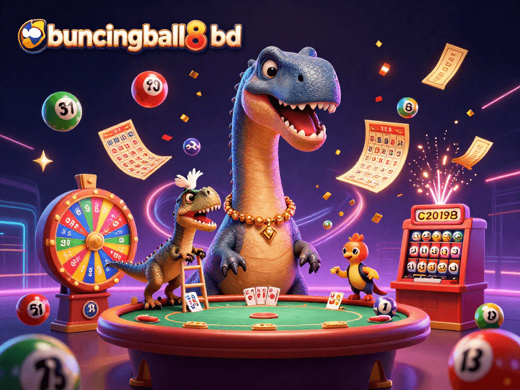 Experience thrilling casino fun with bouncingball8 bd in a vibrant 3D illustration.