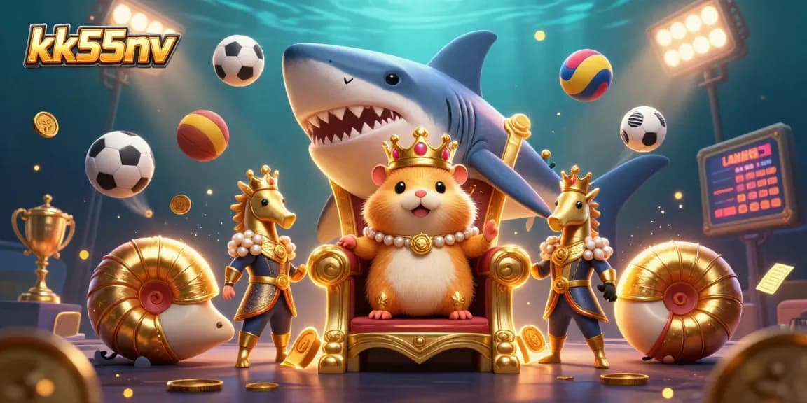 Engage in thrilling sports action with kk55nv's vibrant 3D scene featuring a hamster king and dynamic gaming elements.
