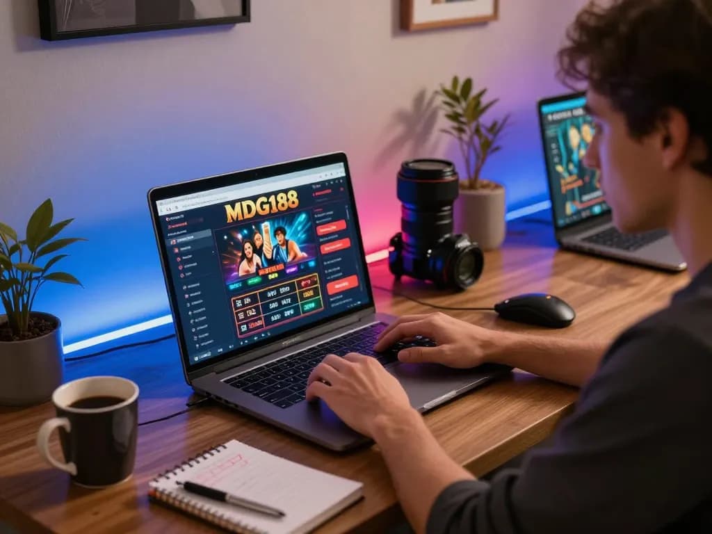 Engaging online gaming experience at MDG188 with vibrant setup and strategic planning