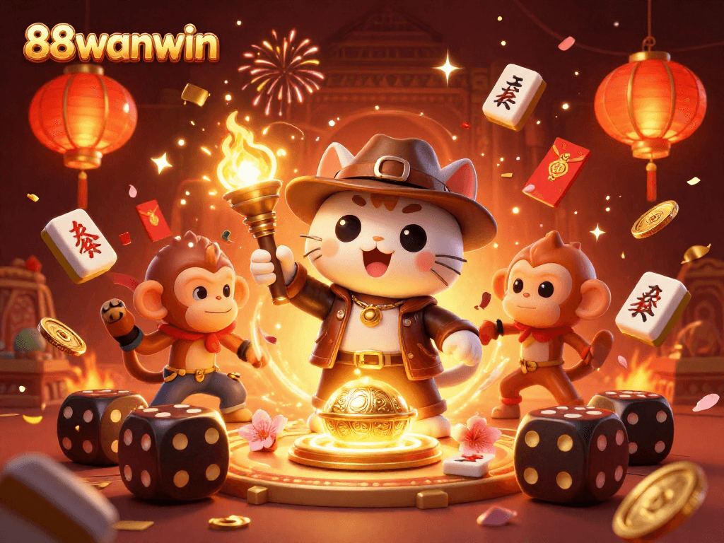 Engage with 88wanwin illustrations showcasing exciting casino adventures through vibrant 3D components.
