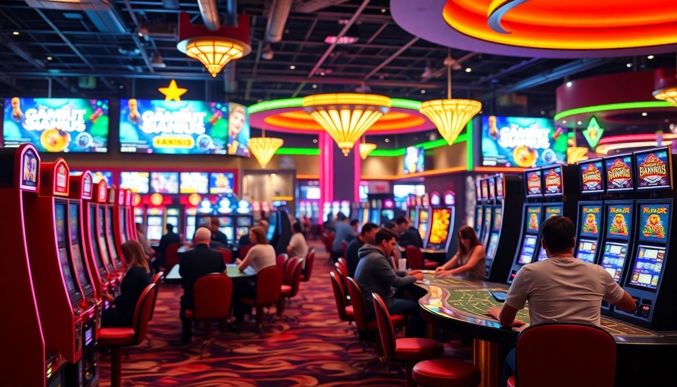 Experience the thrill of a Non gamstop casino with vibrant gaming scenes and energetic atmosphere.
