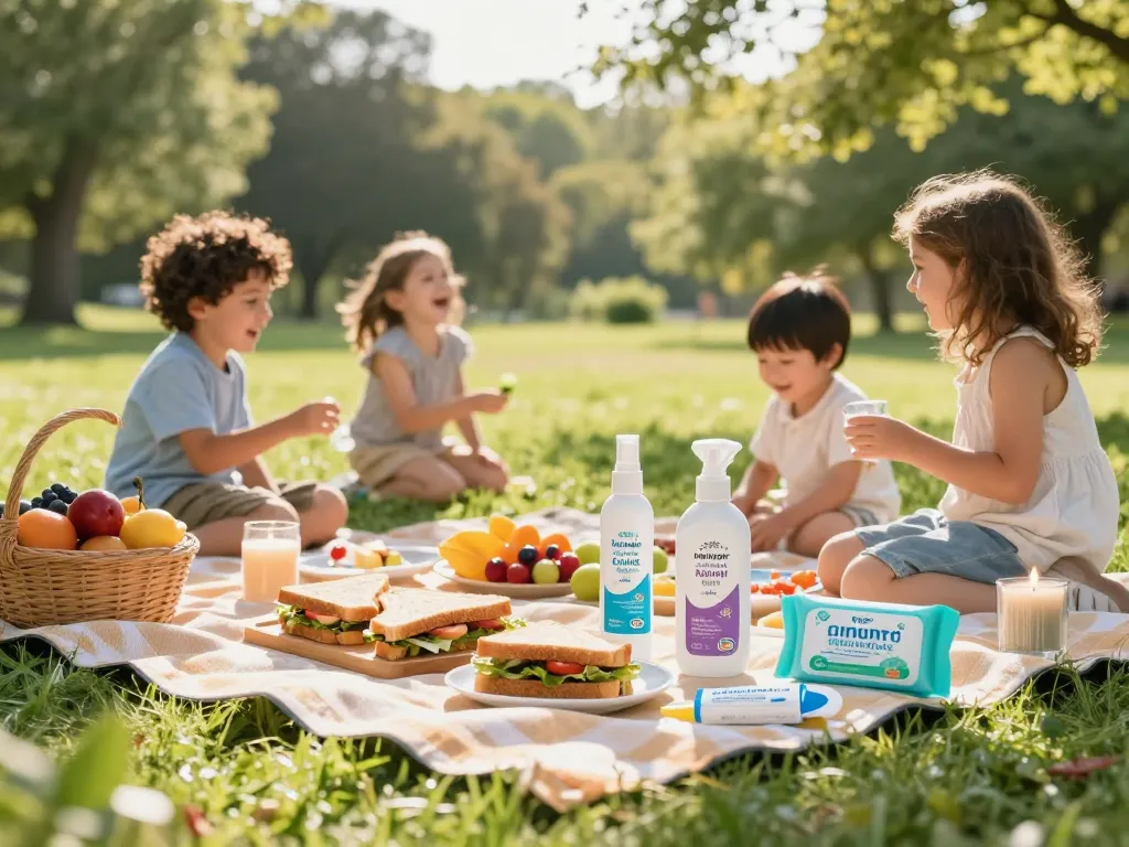 Enjoying a family picnic with the best mosquito repellent options available for protection.