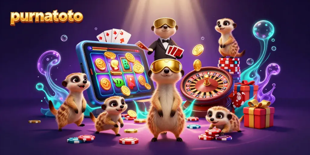 Meerkat purnatoto bermain kasino dengan visual menarik, chip dan permainan slot yang menyenangkan.