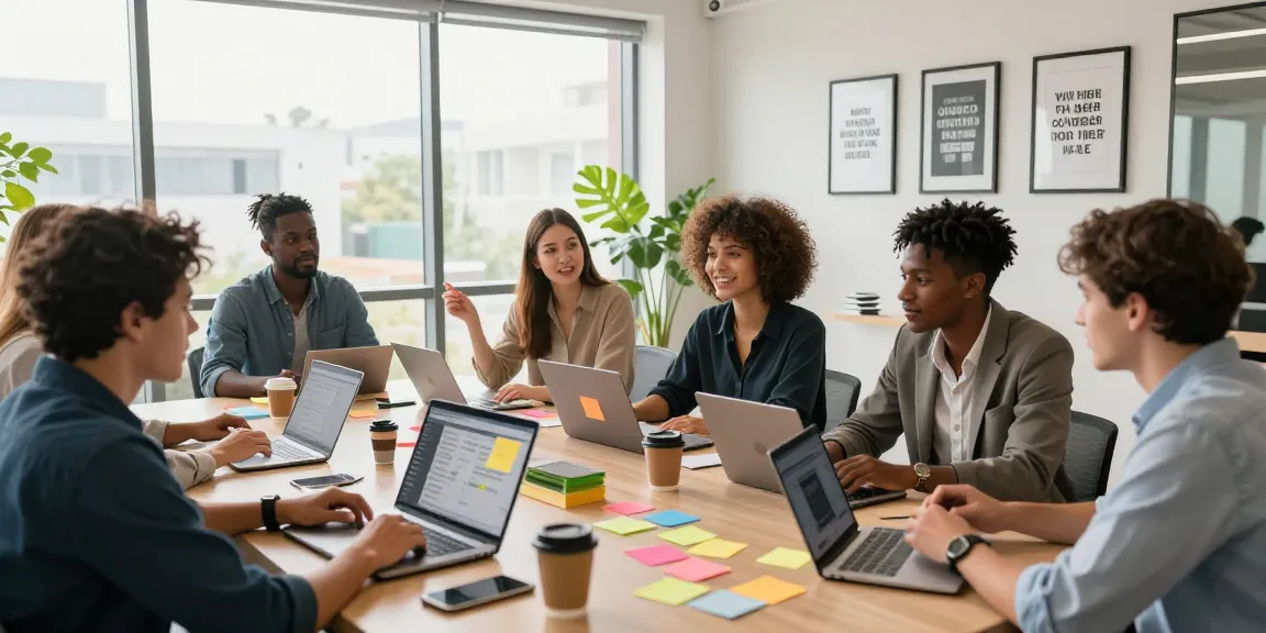 Collaborative workspace where professionals hier vernetzen through innovative discussions and teamwork.