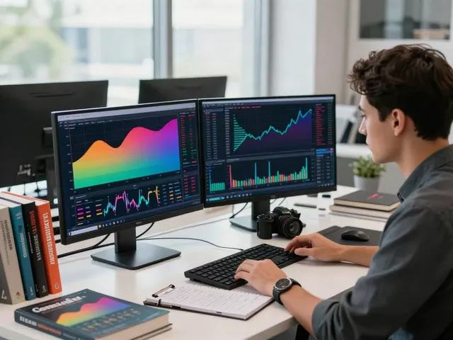 TradingView官网: Professional analyzing financial charts in a modern trading workspace.