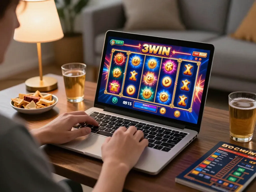 Experience exhilarating online slots with 3win in a cozy home setting.