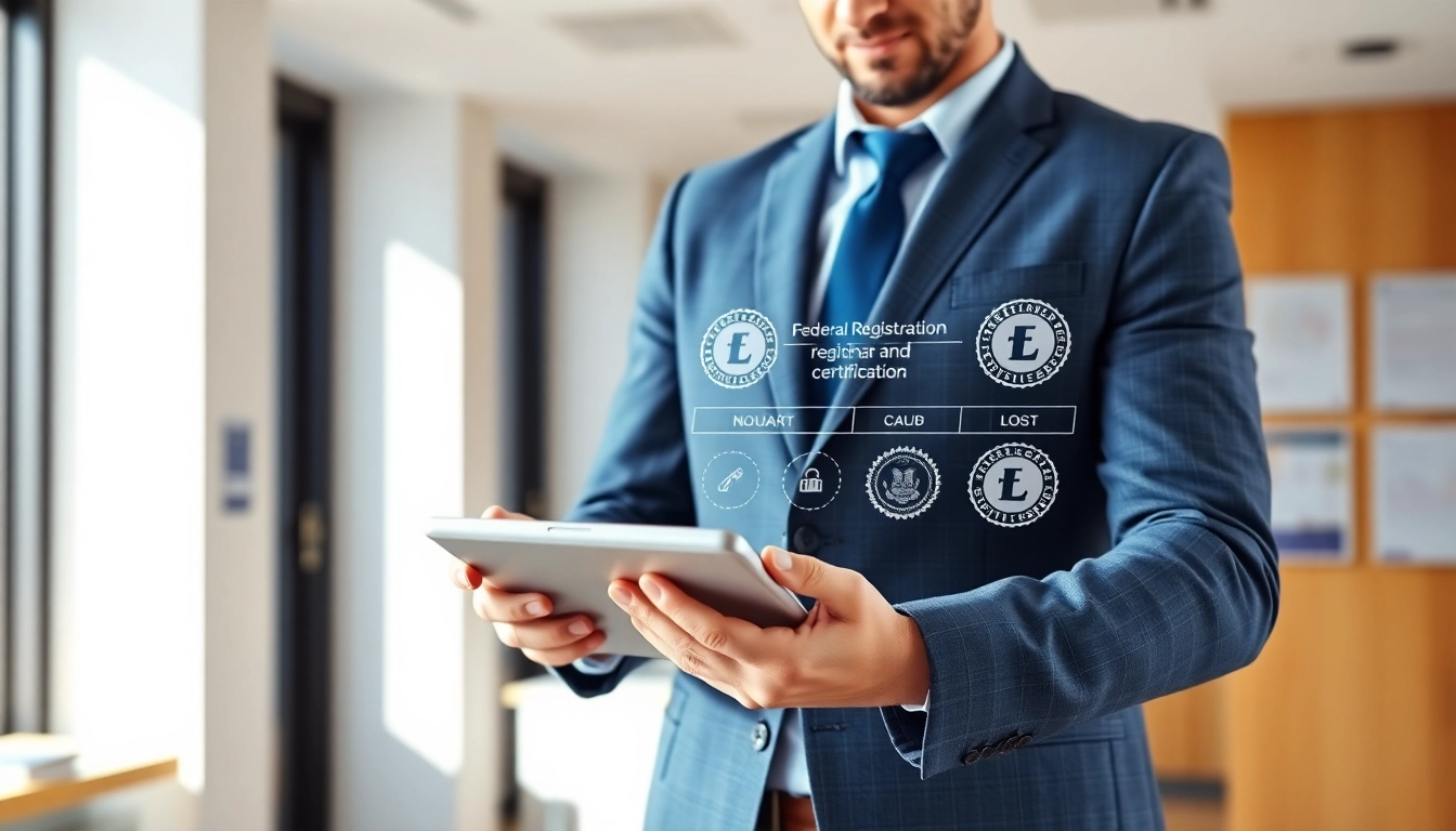 Engaging in Registration and certification in Federal databases for federal contracts with a professional consultant.