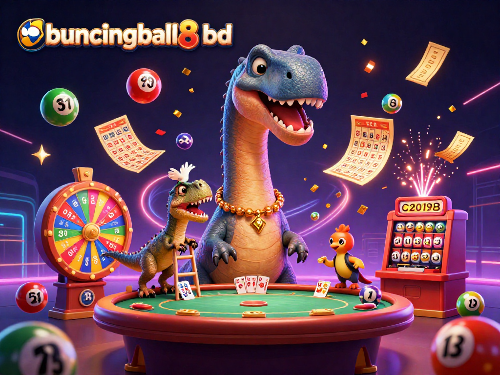 Experience thrilling casino fun with bouncingball8 bd in a vibrant 3D illustration.