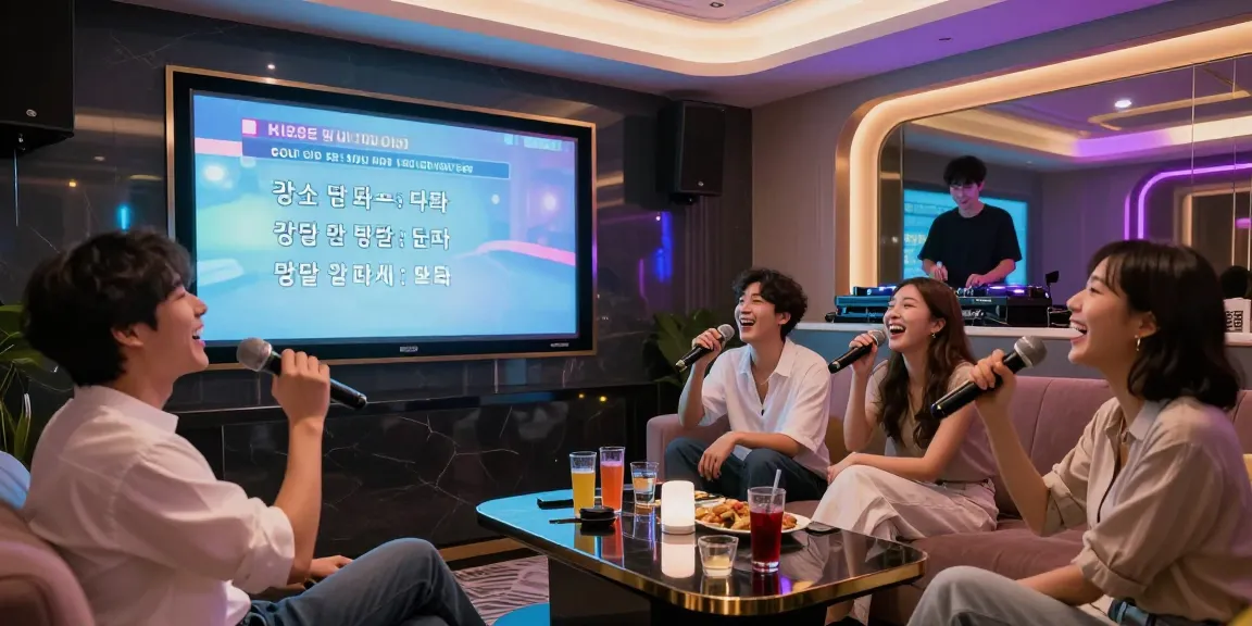강남 달토에서 친구들과 즐거운 노래 시간을 보내는 모습