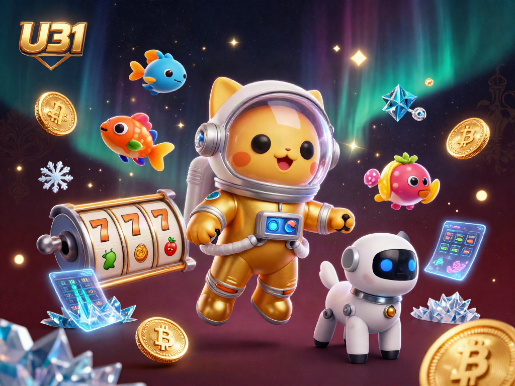 Experience thrilling gameplay with U31's rich slots and vibrant casino elements, all in a stunning cosmic setting.