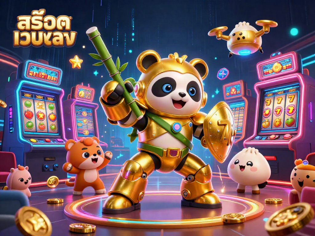 Experience thrilling gameplay with สล็อตเว็บตรง mechanics in a lively casino atmosphere featuring 3D character action.