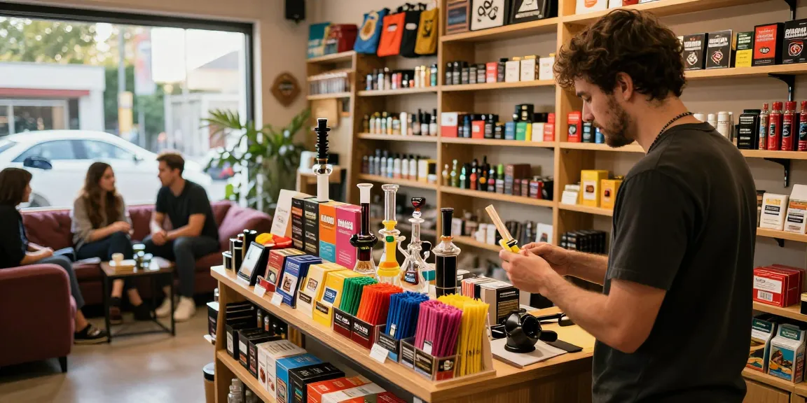 Smoke shop featuring rokok88 products and customers enjoying a welcoming atmosphere.