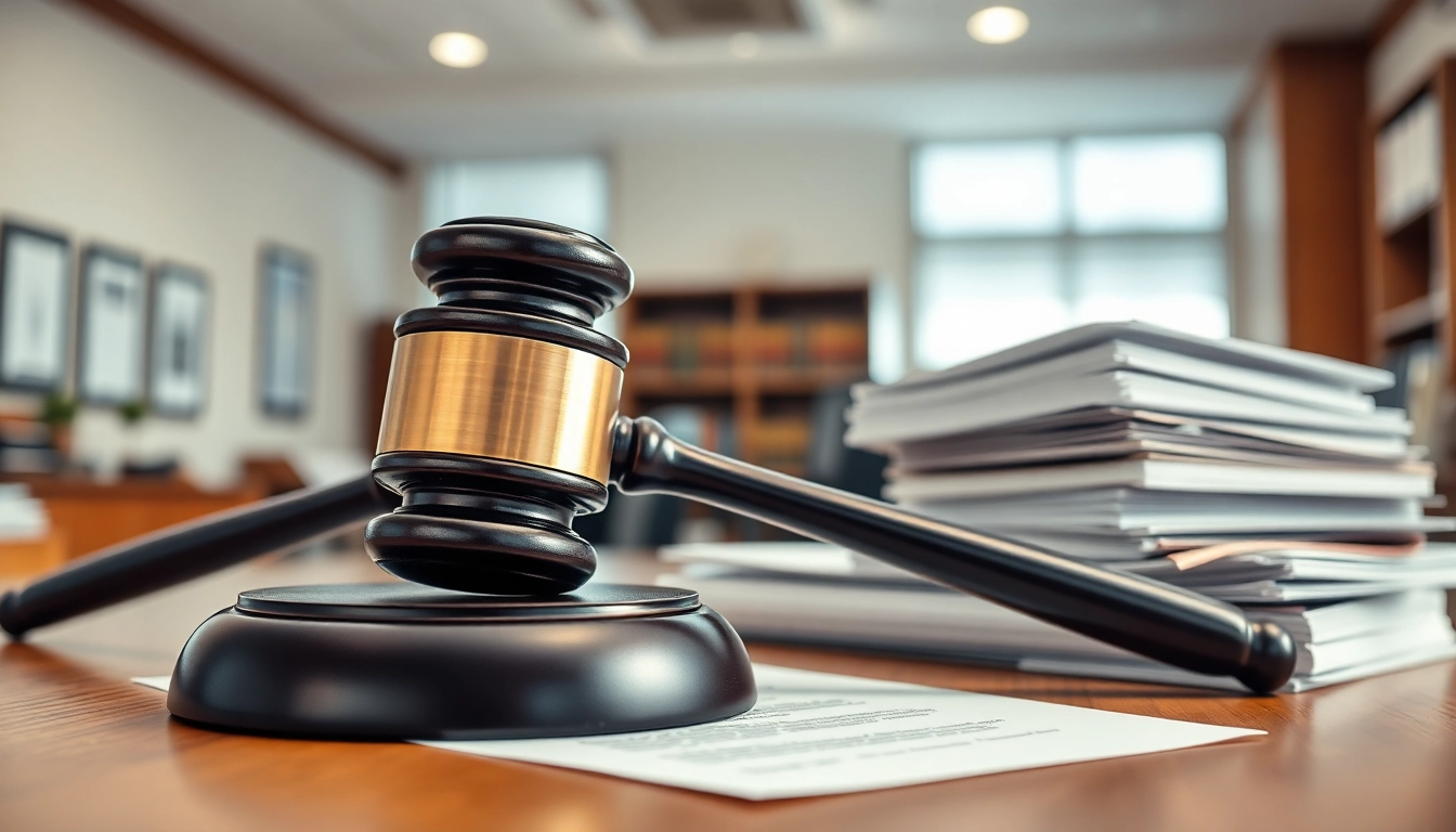 Probate expertise illustrated through legal documents and a gavel in a focused law office.