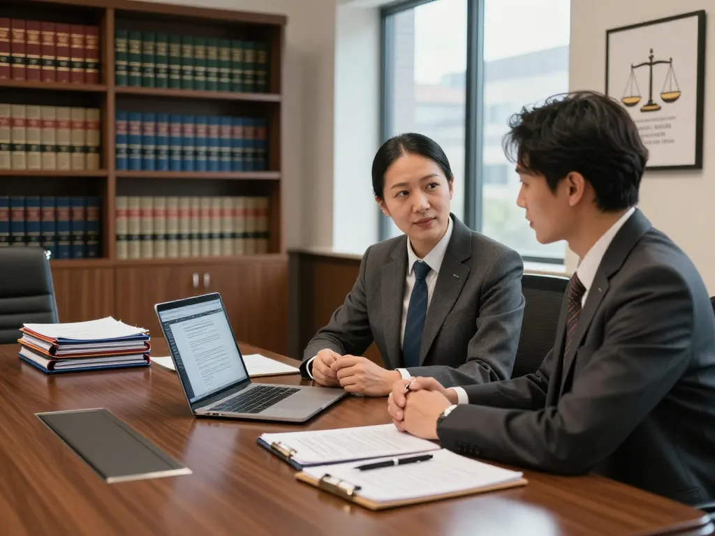 Engaging consultation with USA lawyers in modern law office.