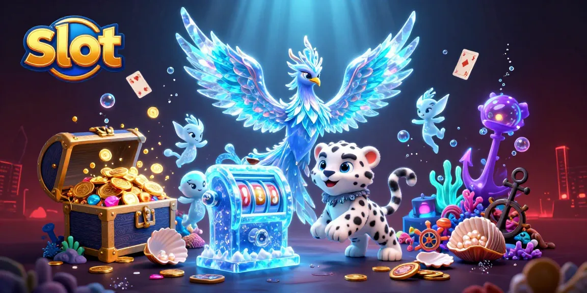 Experience dynamic slot action with an ice phoenix and playful characters in a vivid 3D scene.