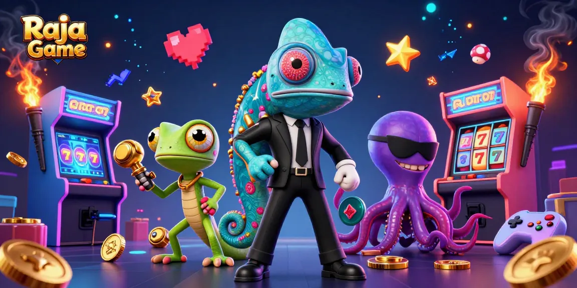 Experience thrilling gameplay with Raja Game, a vibrant blend of casino action and colorful characters.