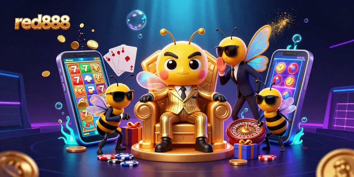 Spin the reels with red888's vibrant slot game in an exciting 3D casino scene!