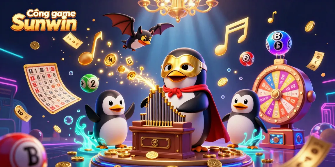 Experience the fun at Cổng game Sunwin with thrilling lottery elements and vibrant characters in a dynamic casino scene.
